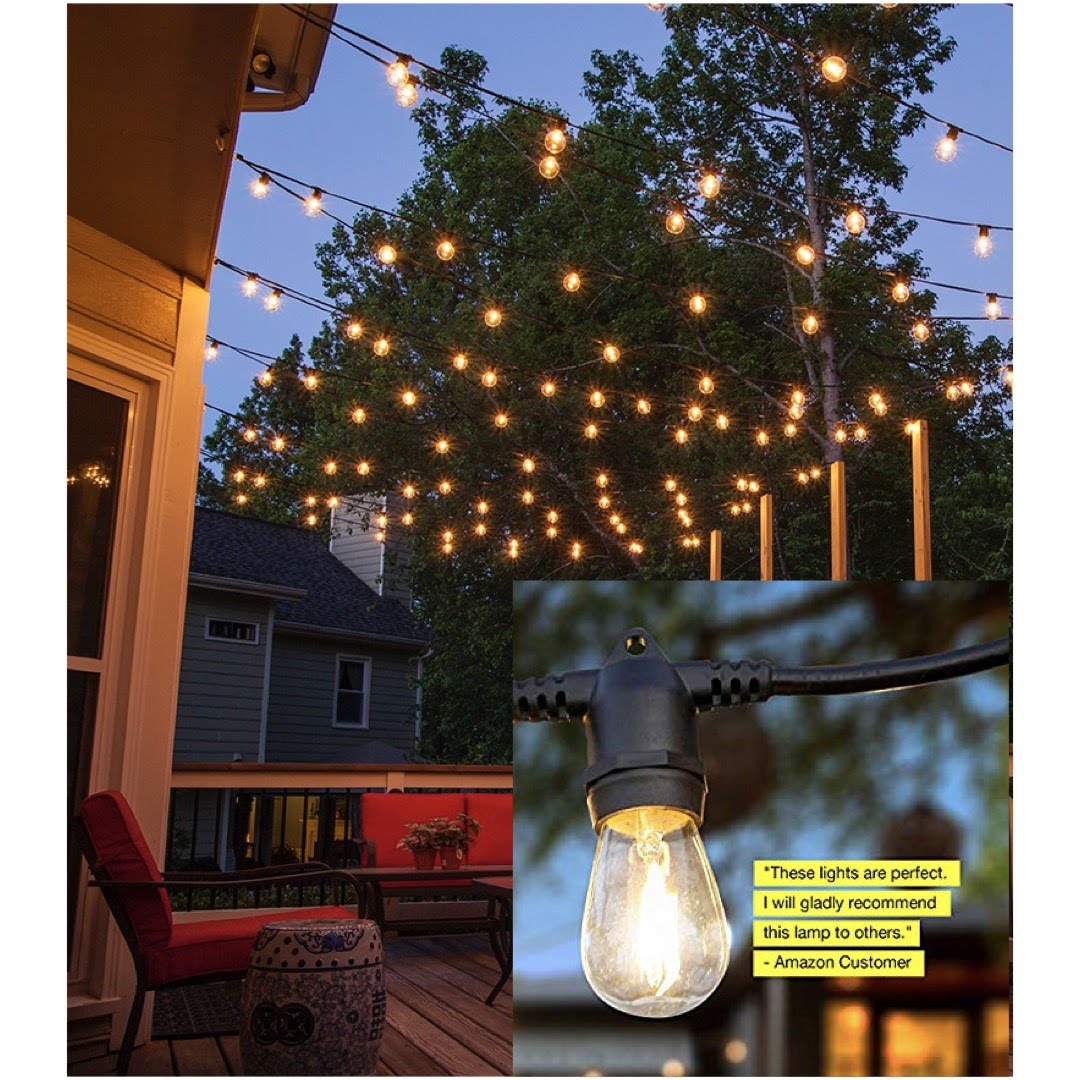 Big outdoor store string lights